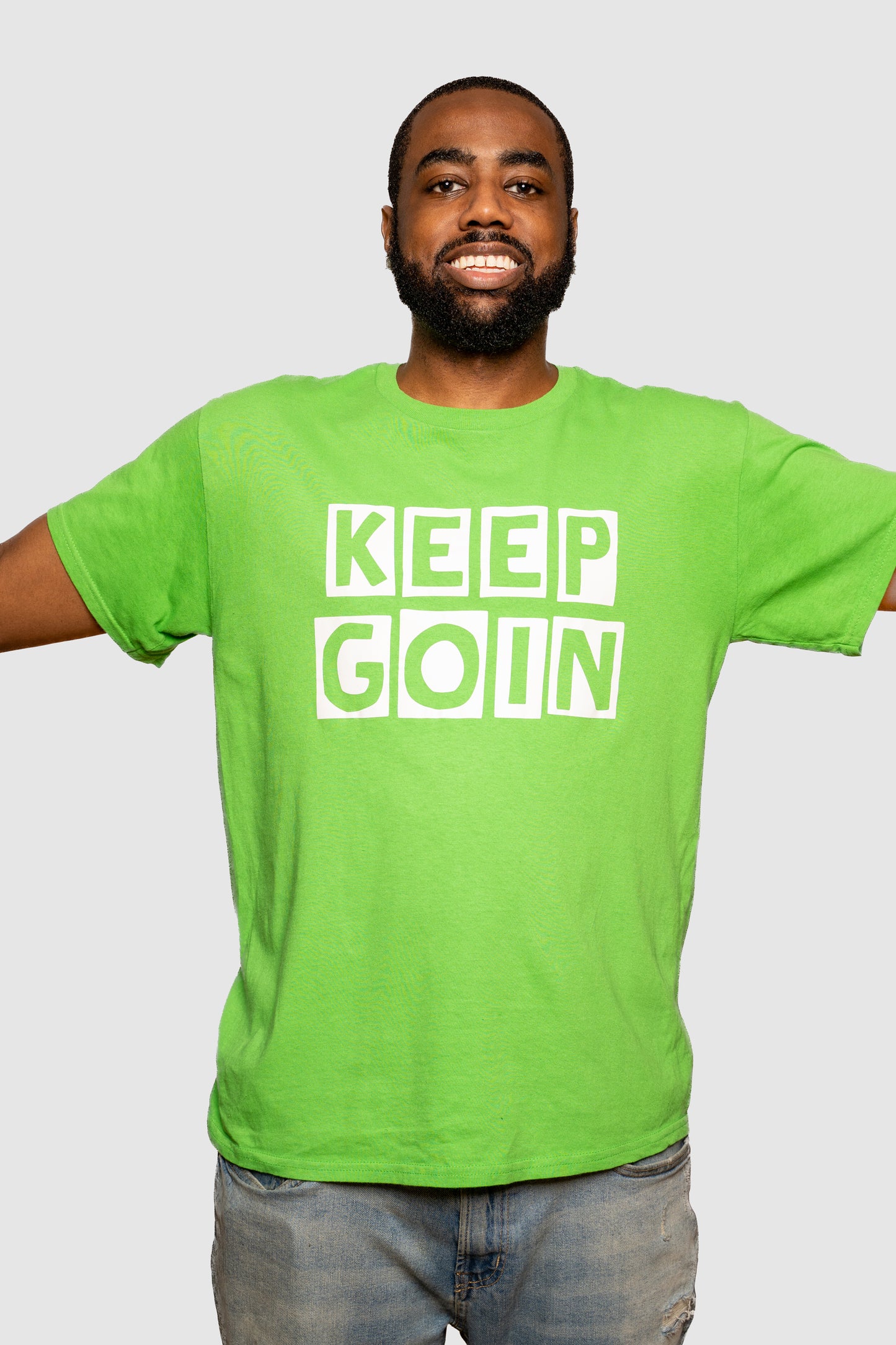 NEON GREEN "KEEP GOIN" UNISEX T-SHIRT