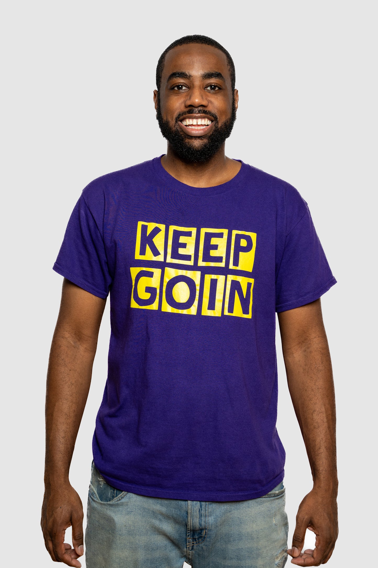 PURPLE & YELLOW LA "KEEP GOIN" UNISEX T-SHIRT